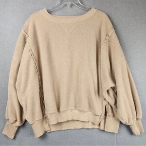 American Eagle Outfitters Beige Scoop-Neck Oversized Sweater